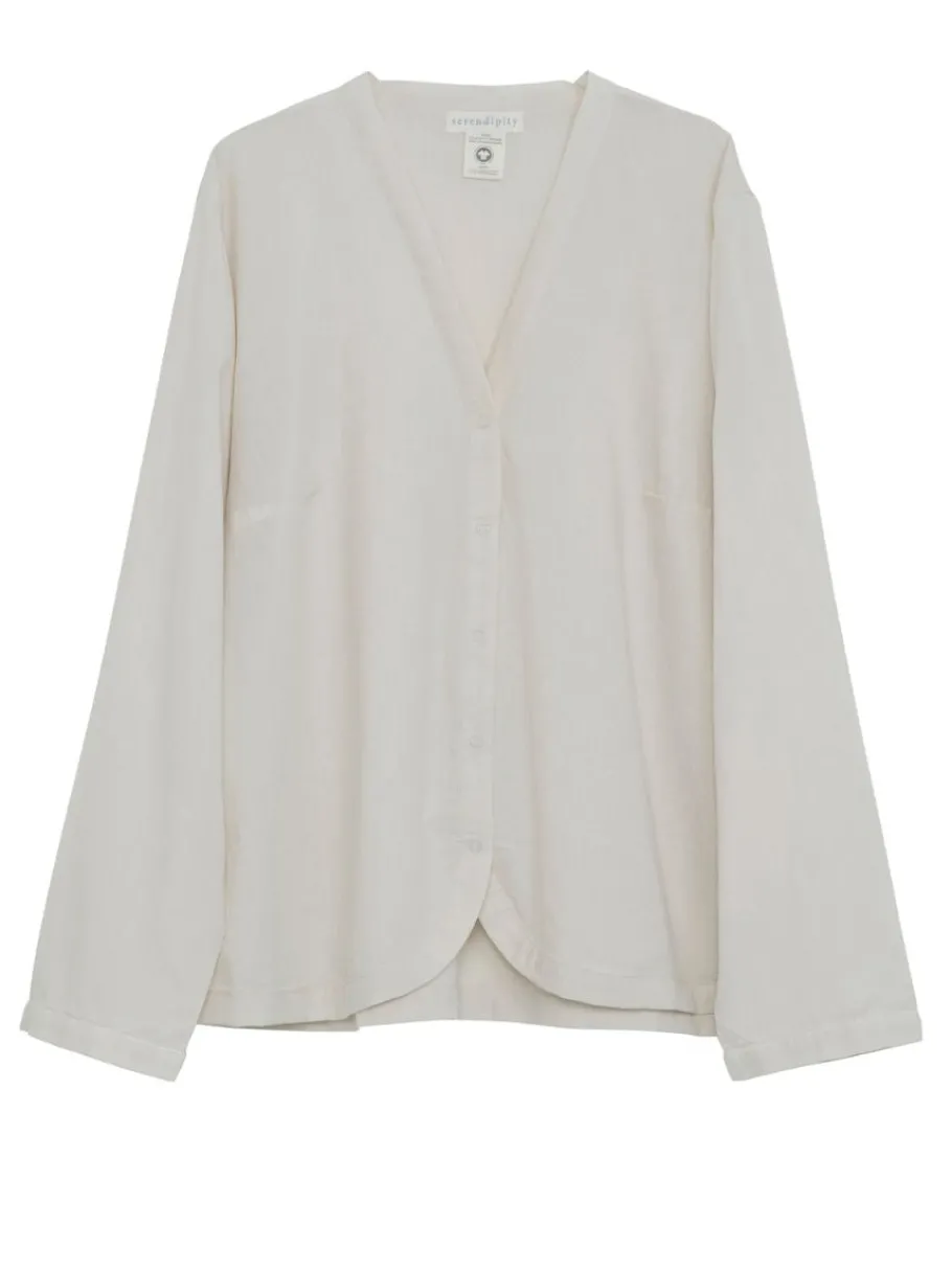 serendipity_button_blouse_0.webp Serendipity Button Blouse Oyster^Dame Overdele