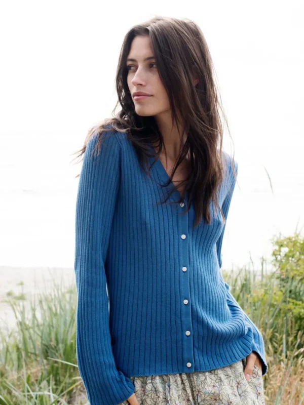 Serendipity Rib Cardigan Dark Tide^Dame Overdele