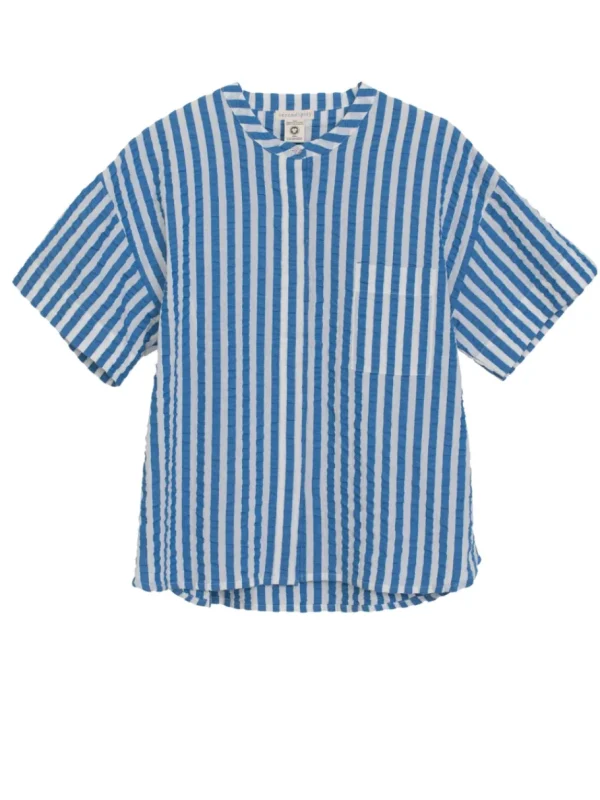 Serendipity Short Sleeved Shirt Azur Stripe^Dame Overdele