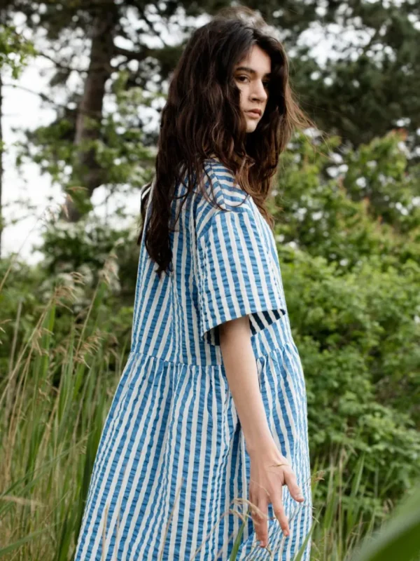 Serendipity Sleeve Dress Azur Stripe^Dame Kjoler Og Jumpsuits