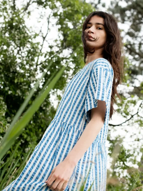 Serendipity Sleeve Dress Azur Stripe^Dame Kjoler Og Jumpsuits