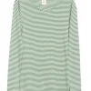 Serendipity Slim Tee Ivy/Offwhite-Melange Rib stripe^Dame Overdele