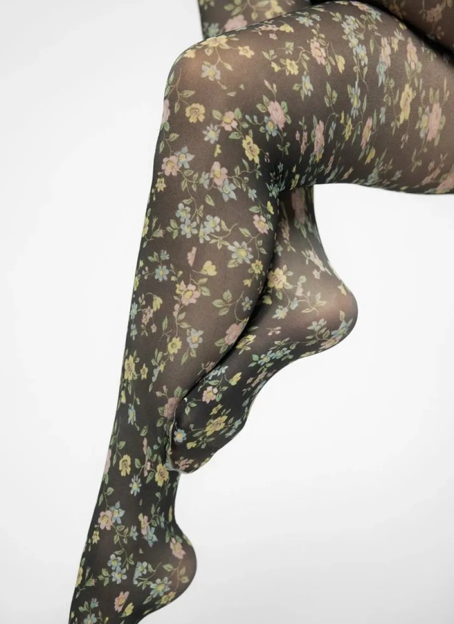swedish_stockings__ada_fl_5.webp Swedish Stockings - Ada flower tights - Black/multi^Dame Sokker Og Strømpebukser