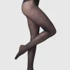 Swedish Stockings - Doris dot tights - Black 40den^Dame Sokker Og Strømpebukser