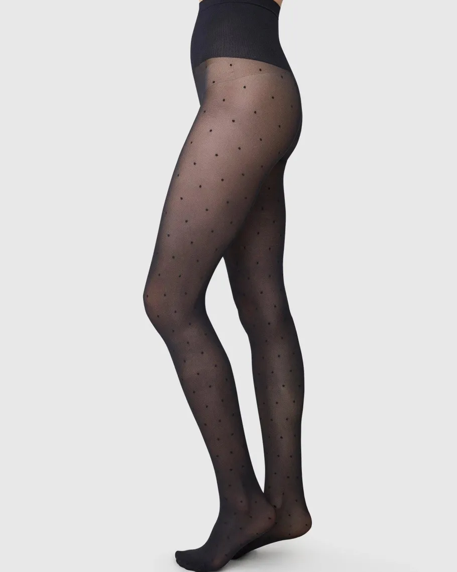 swedish_stockings__doris__1.webp Swedish Stockings - Doris dot tights - Black 40den^Dame Sokker Og Strømpebukser