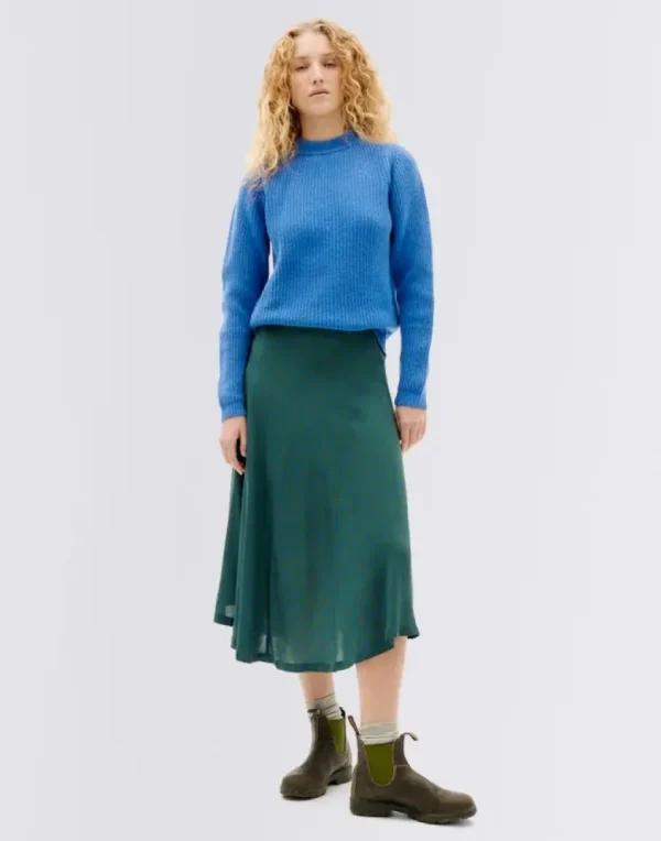 Thinking Mu - Uld Sweater - BLUE HERA KNITTED SWEATER^Dame Overdele