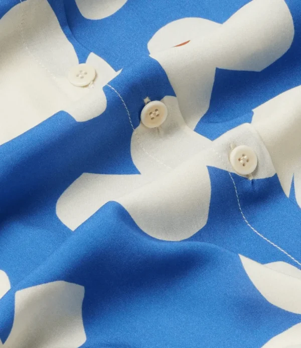 Thinking Mu Blue butterfly flowers Libelula blouse^Dame Overdele