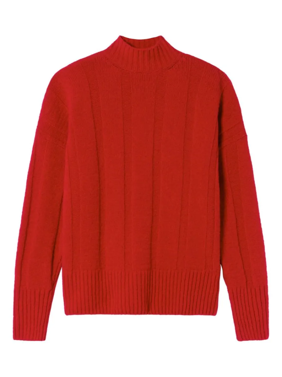 thinking_mu_red_carol_kni_0.webp Thinking Mu Red carol Knitted Sweater^Dame Overdele