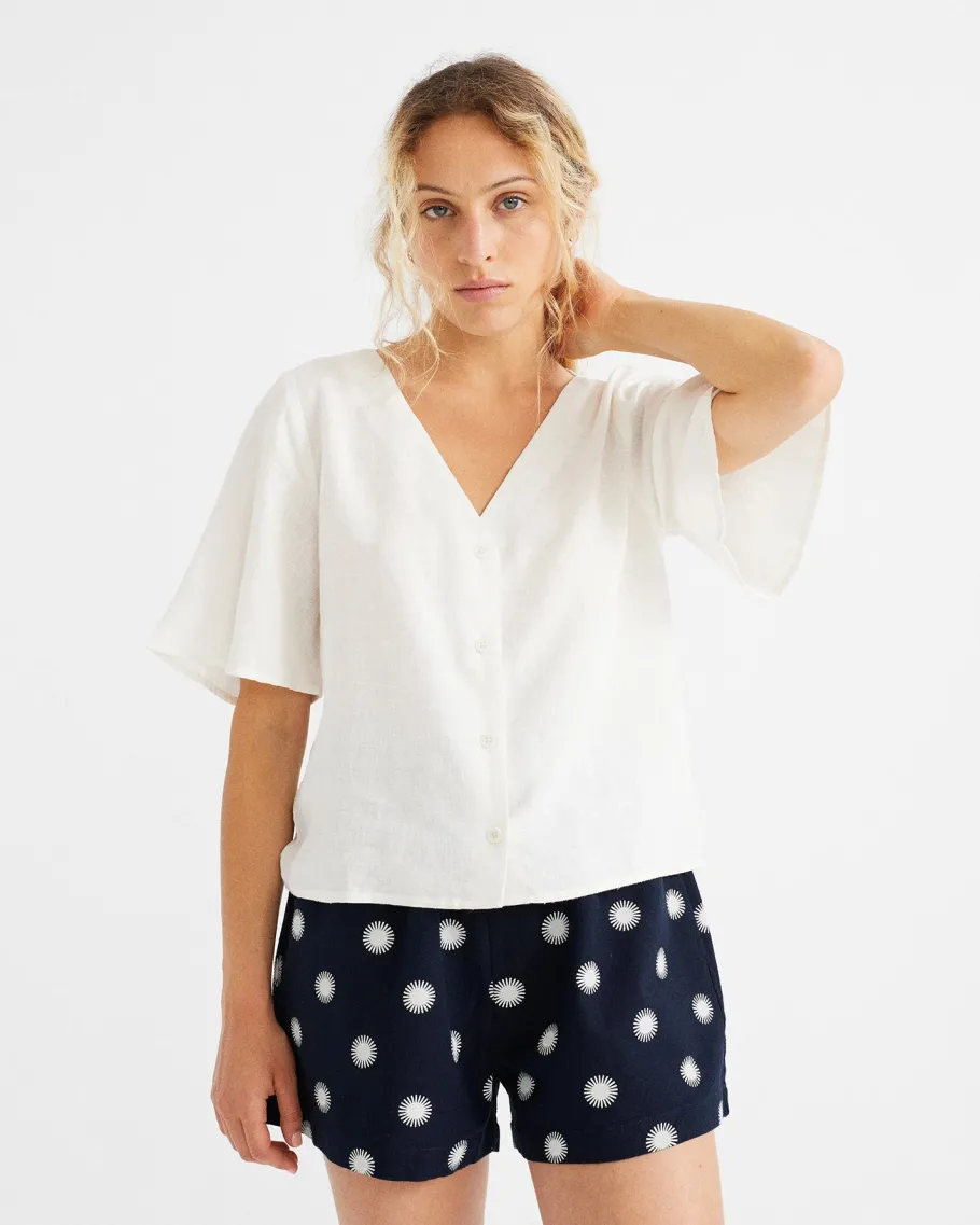 thinking_mu_white_hemp_li_0.webp Thinking Mu White Hemp Libelula Blouse^Dame Overdele