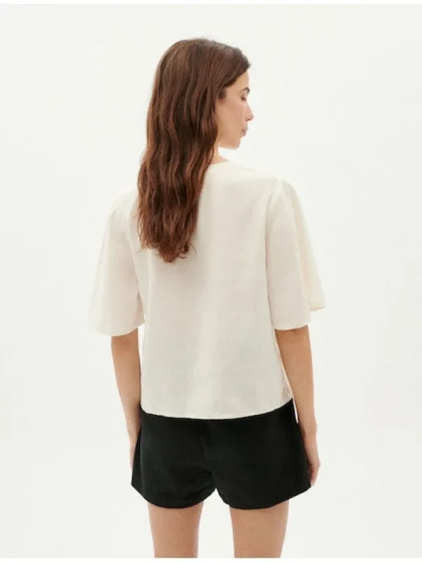 Thinking Mu White Hemp Libelula Blouse^Dame Overdele