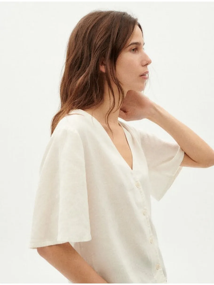 thinking_mu_white_hemp_li_6.webp Thinking Mu White Hemp Libelula Blouse^Dame Overdele