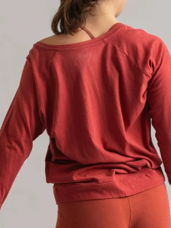Yogamii Mukha Blouse - økologisk yogatøj - surya red^Dame Overdele
