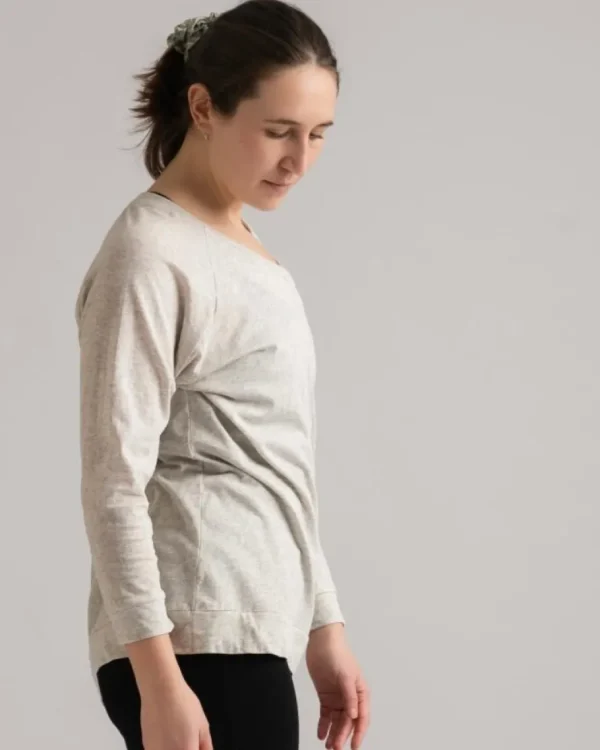 Yogamii Mukha Blouse - økologisk yogatøj off white melange^Dame Overdele